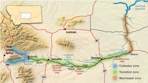 image of the three water zones_Musselshell-River-Map-Montana-Roundup